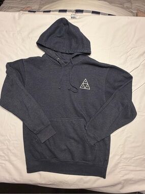 HUF Navy Pullover Hoodie with Triangle Logo Small 1074
